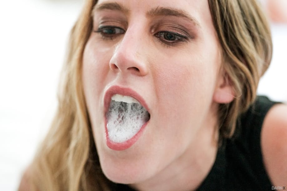 Cadence Lux takes a hot load in her mouth after fucking
