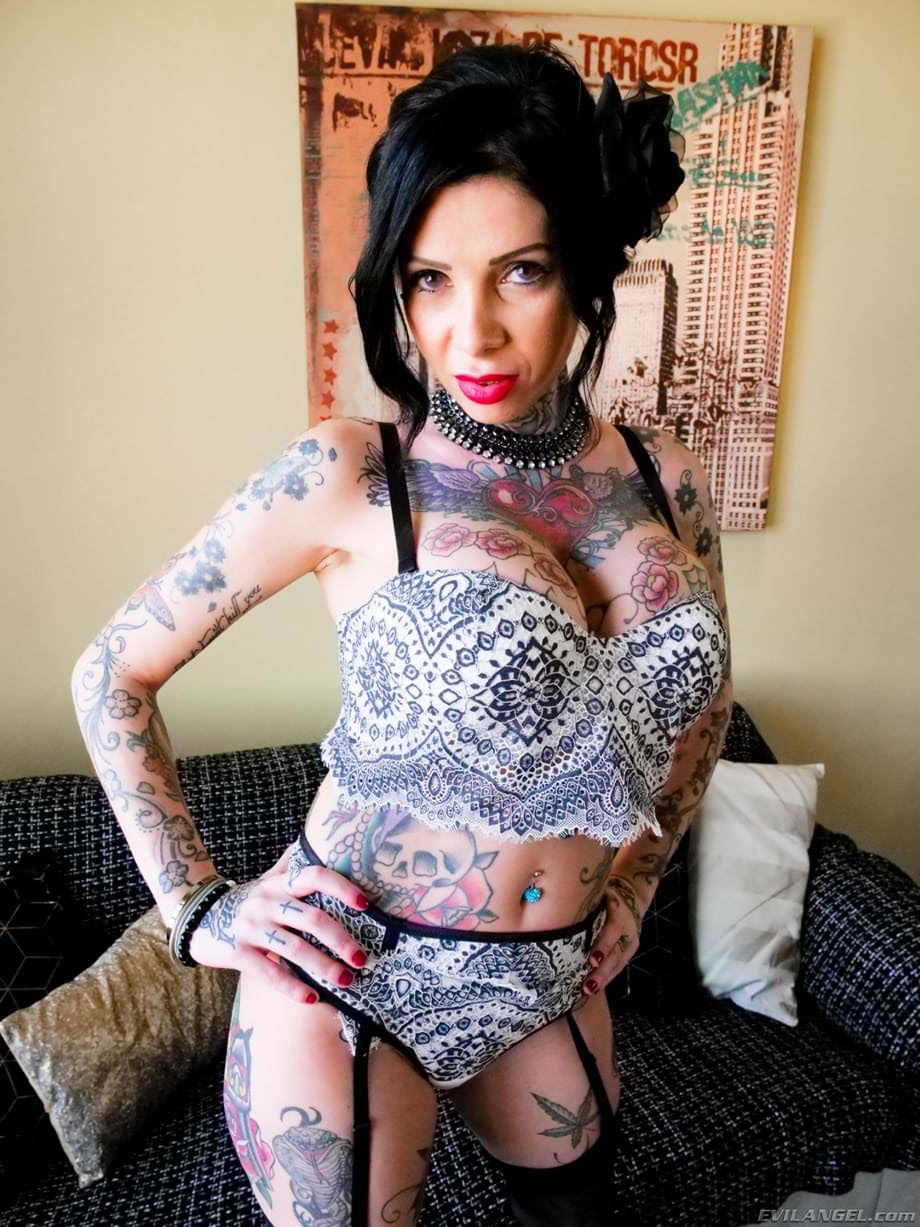 Sex Photo: Megan Inky takes two cocks, facial cum on