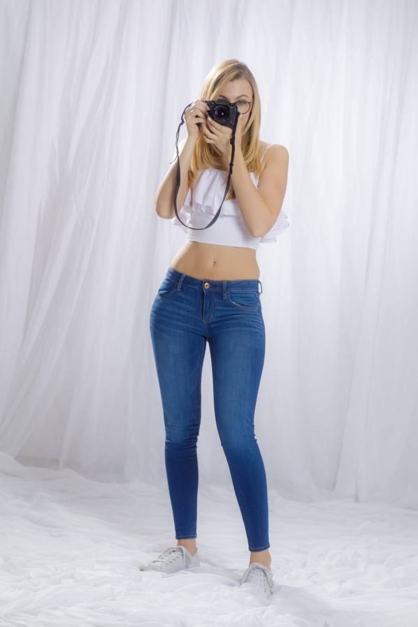 Nerdy blonde Alexa Grace strips down before a hard fuck