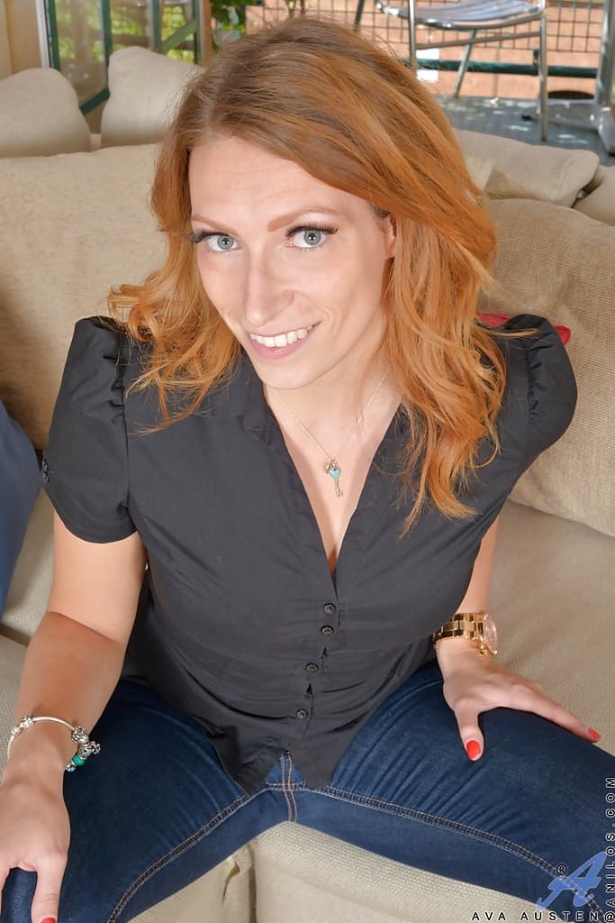 Ava Austen gets naked, horny ginger MILF