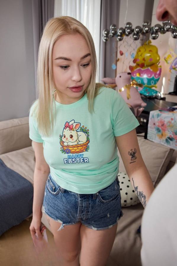 Sara Bork blonde sucks cock then fucks on Easter