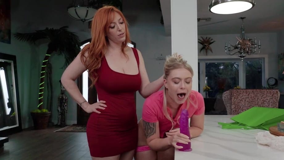 Lauren Phillips & Krissy rub pussies, big tits MILF
