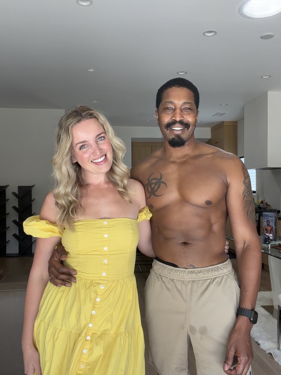 Blonde Charlie Forde strips yellow dress, solo pussy fun on