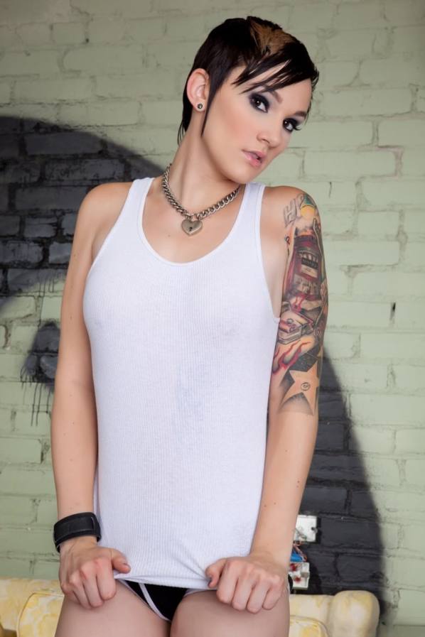 Petite pierced tits fucked hard, every inch shown