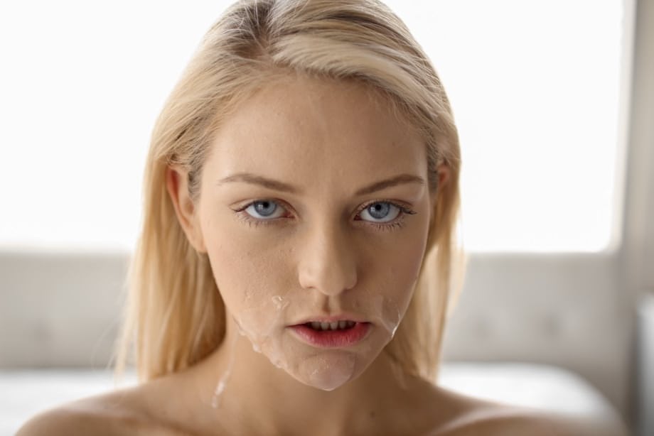 Alli Rae blonde takes cock hard then warm facial cum