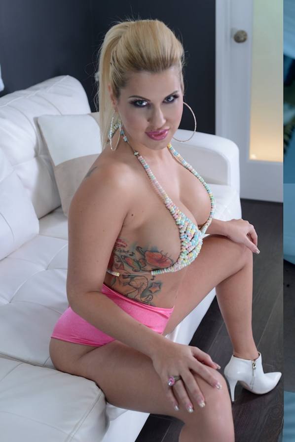 Savana Styles shows massive tits and fake ass, then fucks
