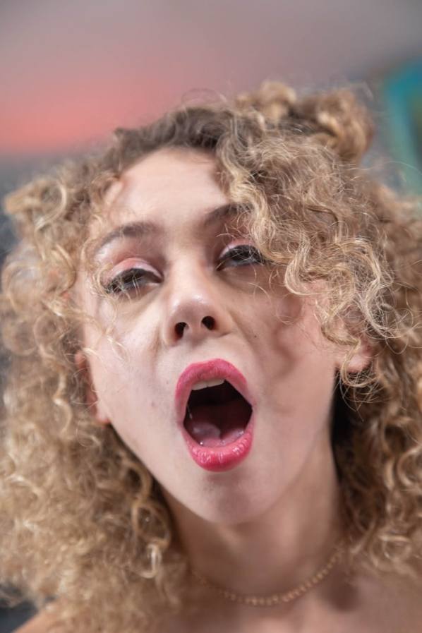 Curly Allie Addison fingers herself before intense POV pounding