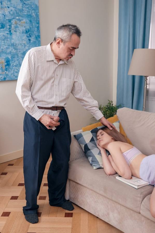 Porn Photo - Una Fairy Old man gets blowjob from Una then