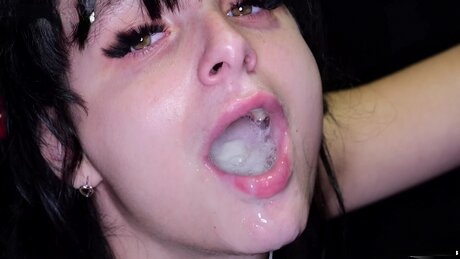 Evie Christian swallows cock after cock at gloryhole