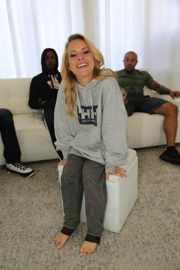 Black cocks destroy petite blonde in hardcore group fuck