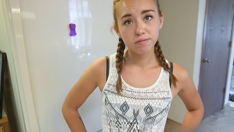 Sex Photo: Brandi Braids in pigtails takes a huge cock deep