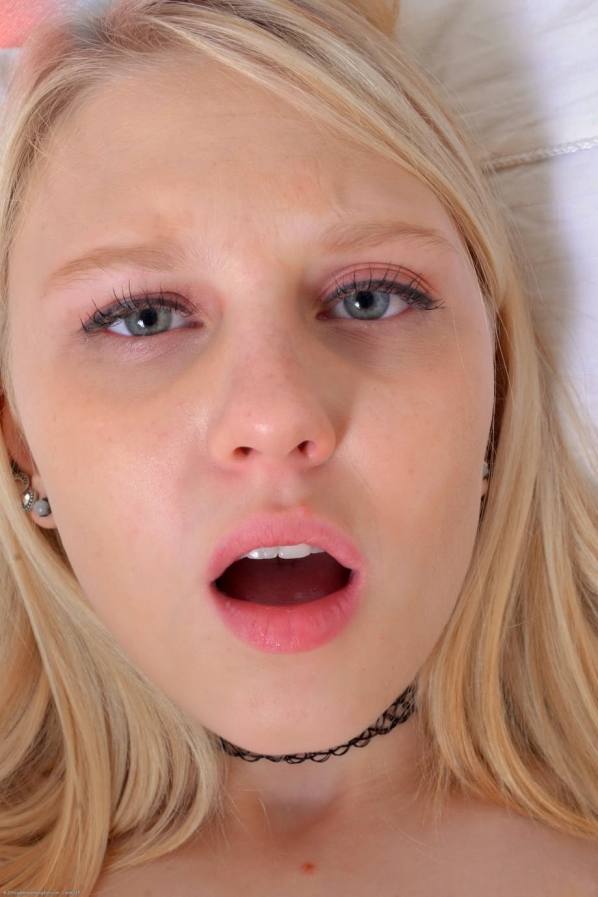 Lily Rader bares round ass and opens wet pink pussy